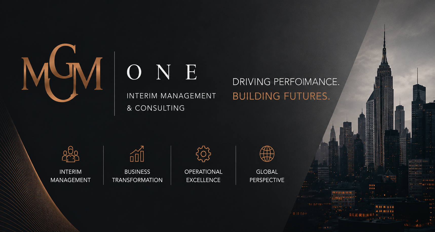 MGM One interim management and consulting brand banner